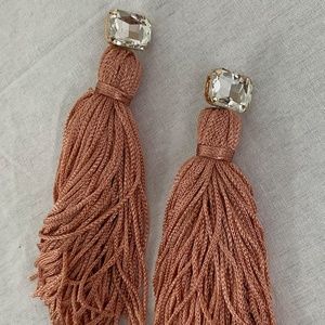 Pink Thread Drop Earrings